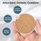White Polka Dots 2 PC Ceramic Car Coasters for Cup Holders,Tubdic Anti Slip Car Cup Holder Coaster,Super Absorbent Car Cup Coasters for car with Cork Base and Finger Notch,Cute Car Accessory for Women